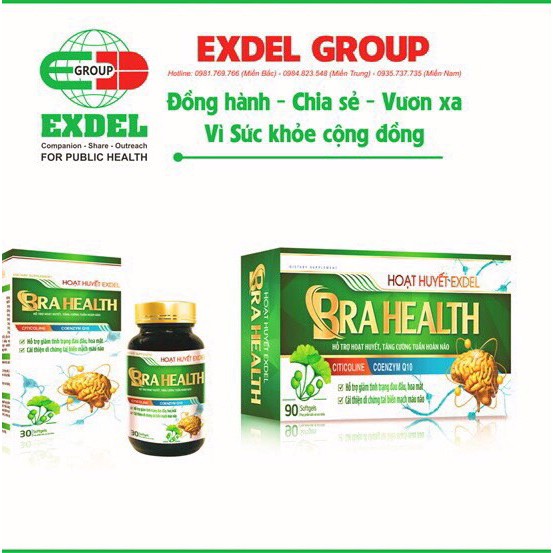 Hoạt huyết dưỡng nào exdel braheathl  Hỗ trợ tăng cường tuần hoàn não - Hộp 90 viên