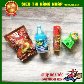 Combo 4 kẹo đồ chơi Thái Lan (nhẫn - bình sữa - son môi - máy bán kẹo)