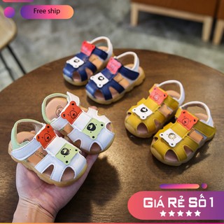 [FREESHIP] Dép sandal tập đi chống trơn trượt, chống vấp có in hình gấu cho bé từ 1 - 4 tuổi