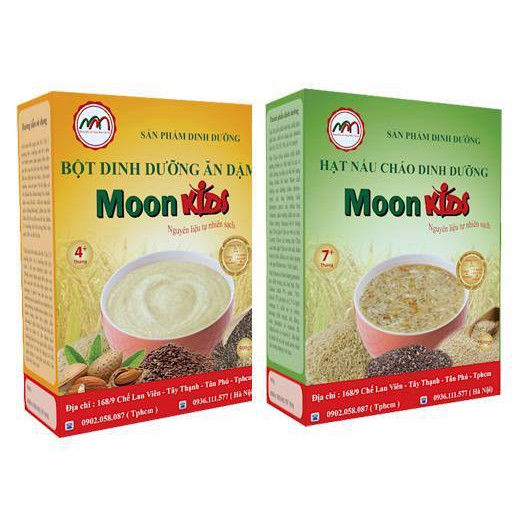 COMBO BỘT ĂN DẶM VÀ HẠT DINH DƯỠNG NẤU CHÁO MOONKIDS