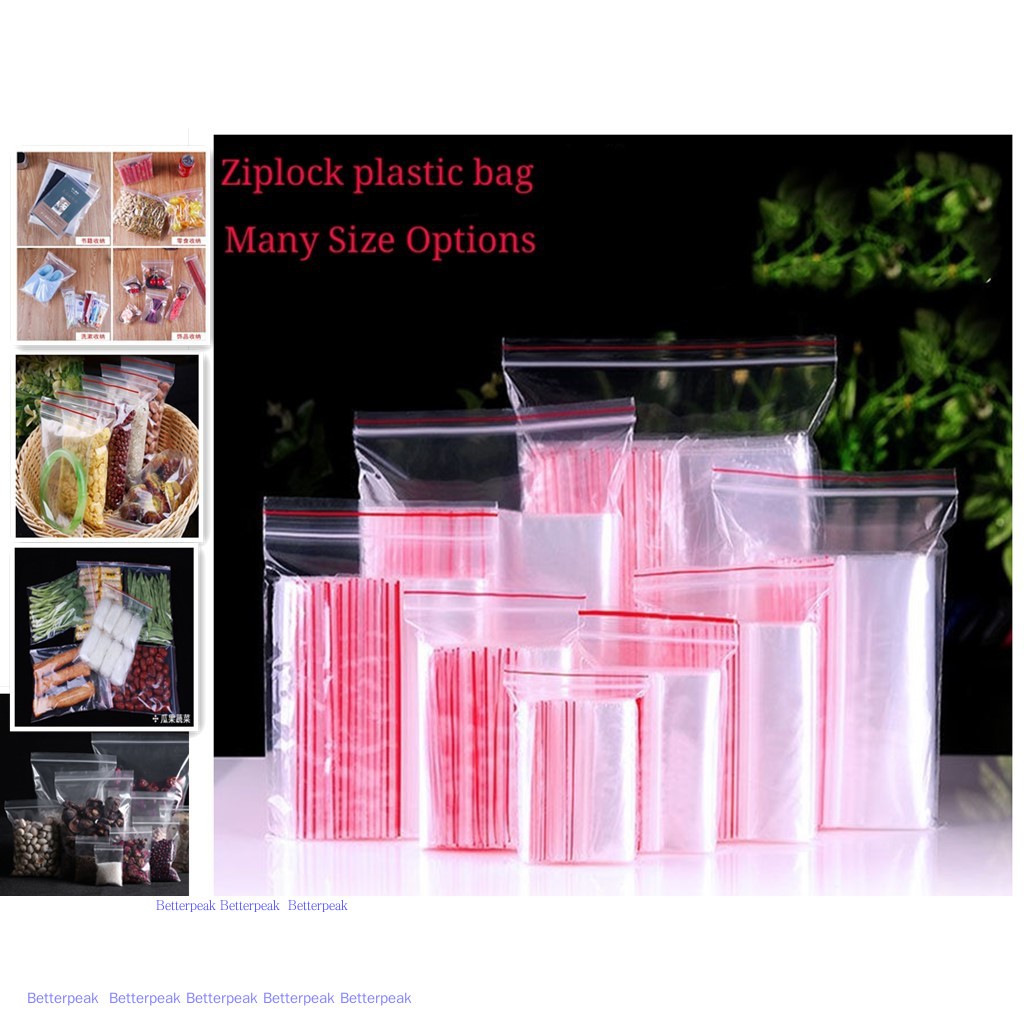 Ziplock Transparent Plastics Package Resealable Storage Bag