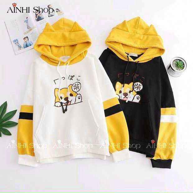 Áo Hoodie ❤️FREESHIP❤️ Áo Khoác Hoodie Nữ (Cún Dễ Thương) Vải Nỉ Nhiều Màu - Áo Hoodie Free Size Dưới 60KG