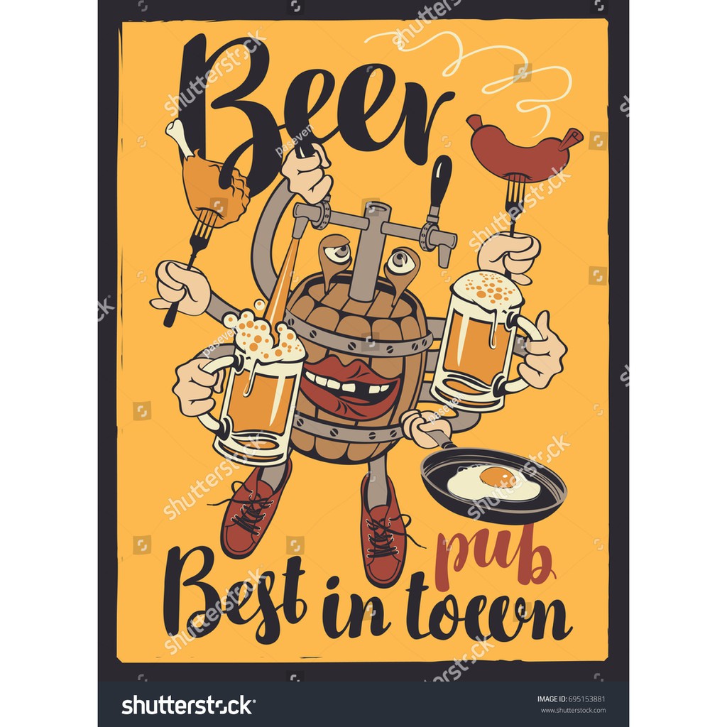 Tranh lụa 3d trang trí Club Beer Kích Thước 1,5m x 2m QBQN-5