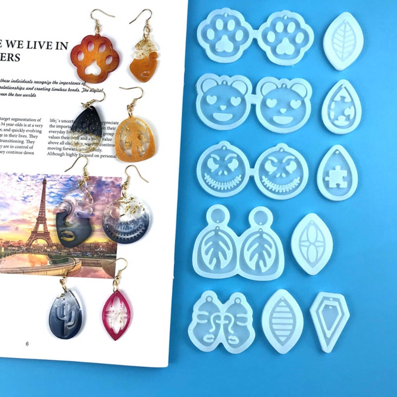 Khuôn Silicone Tạo Hình Làm Trang Sức Hình Chiếc Lá / Cây Xương Rồng / Đôi Mắt To Sáng Bóng