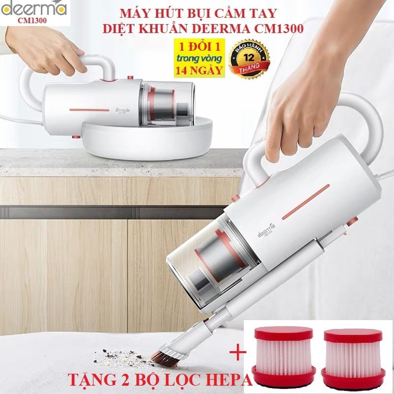 [Mã ELHAMS5 giảm 6% đơn 300K] Máy Hút Bụi Cầm Tay Diệt Khuẩn DEERMA CM1300 + Tặng 2 Bộ Lọc Hepa