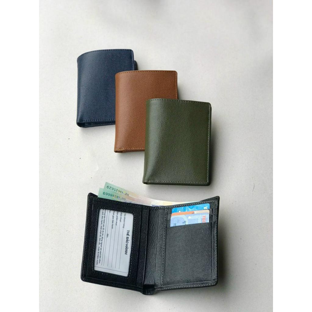 Ví Nam Đứng Saigon Leather Da Bò sáp Phối ghép thân WD020 Cao Cấp