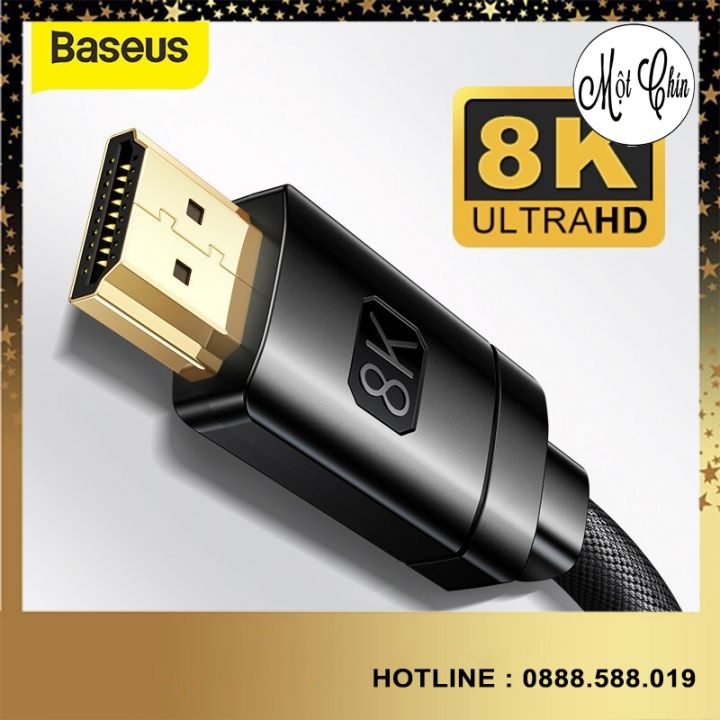 Cáp chuyển đổi Baseus HDMI to HDMI Cáp HDMI 2.1 8K 8K/60Hz 4K/120Hz 48gbps bộ chia màn hình cho Laptop PS5 PS4....