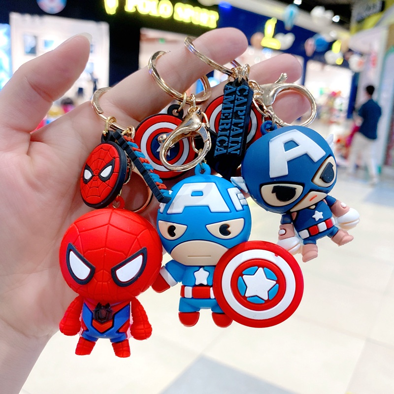 Móc khóa dây da hình siêu anh hùng dễ thương