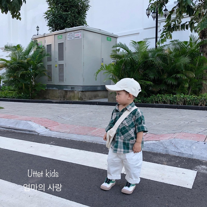 [Ảnh thật] áo sơ mi hàn quốc 1058 dành cho bé gái và bé trai size 80 đến 120