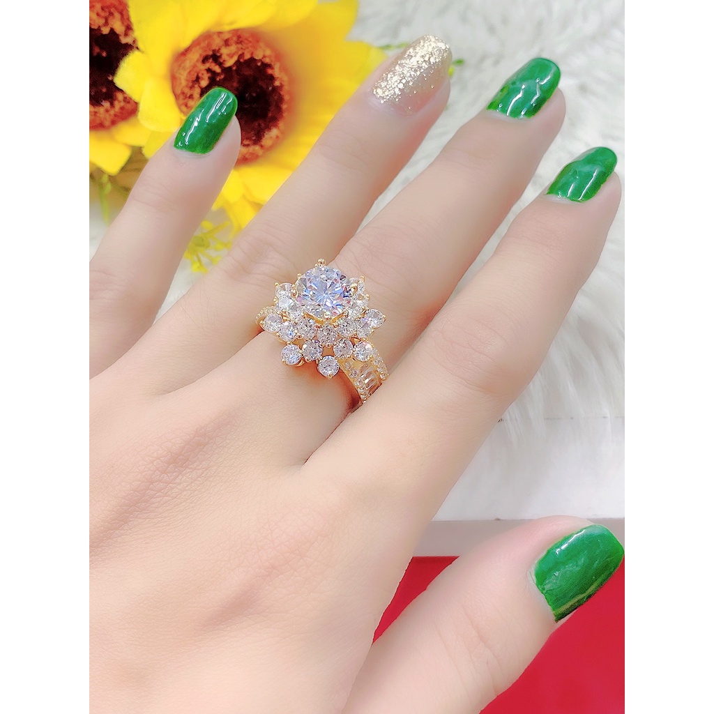 Nhẫn nữ UHA mạ vàng 18K đính đá CZ N559