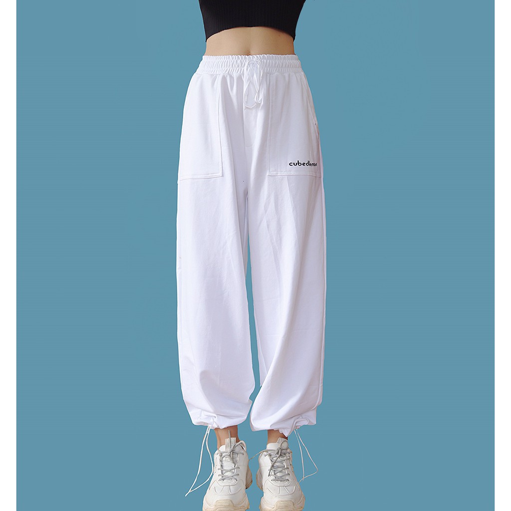 |hình thật độc quyền| Quần nỉ jogger ulzzang da cá túi trước