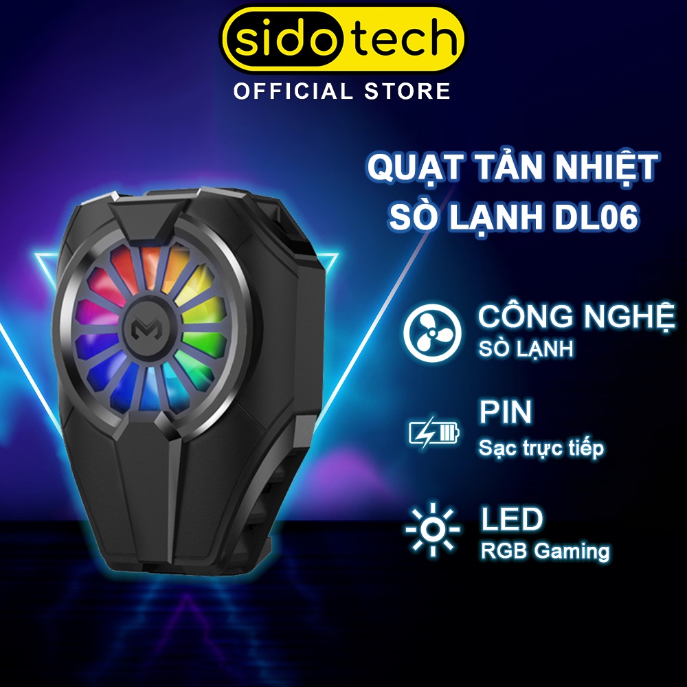 Quạt tản nhiệt điện thoại gaming SIDOTECH DL06 làm mát công nghệ sò lạnh giảm nhiệt độ nhanh chơi game MOBA FPS