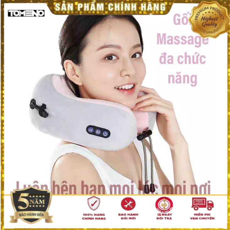 GỐI MASSAGE TỰ ĐỘNG NHẬT BẢN , vòng cổ chữ U - máy mát xa cổ vai gáy đa năng có hồng ngoại 3 NÚT 3 chế độ thông minh