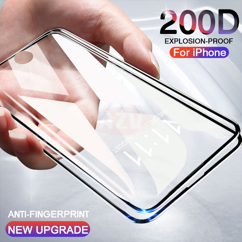 Kính Cường Lực Cong 200d Bảo Vệ Toàn Màn Hình Cho iphone 11 / 12 / 13 / 14 / 15 pro max xr xs max 6s / 7 / 8 / 14 / 15 plus