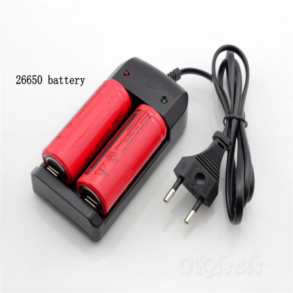 Củ sạc tự động ngắt sạc màu đen tiện dụng Li-ion 26650 18650 16340 14500 Eu