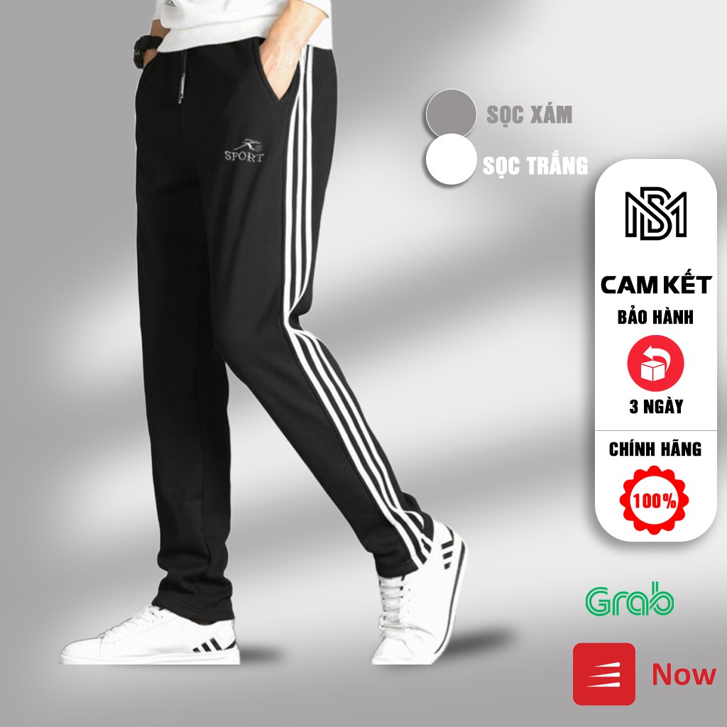 Quần dài nam nữ vải thun 3 viền sọc ống suông thời trang thể thao, Mã QD-3.SỌC