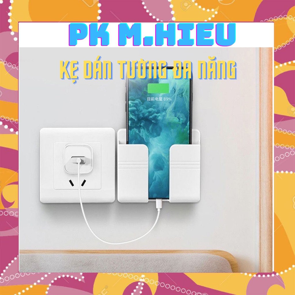 Kệ để điện thoại dán tường size to 9x10.5 cm - Hộp đựng đồ remote đa năng với miếng dán tường cao cấp | BigBuy360 - bigbuy360.vn