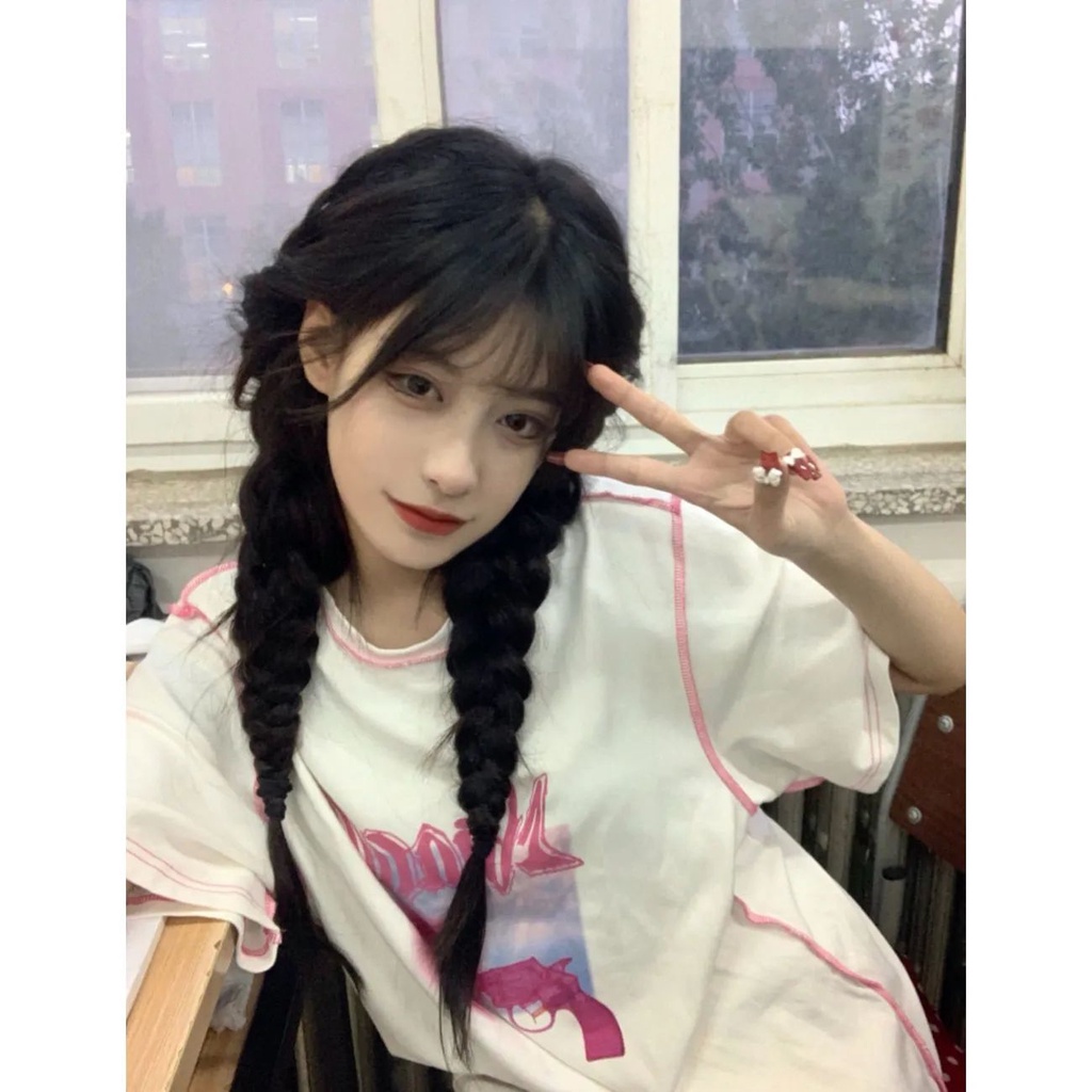 Áo Thun Nữ Ngắn Tay Dáng Rộng Phong Cách Hàn Quốc Mới