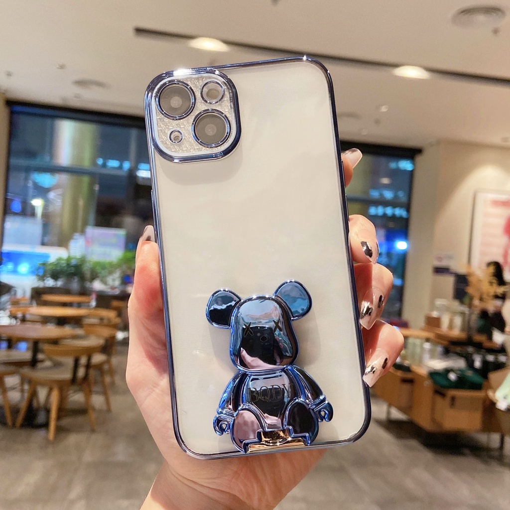 Ốp Điện Thoại Trong Suốt In Hình Gấu Sang Trọng Cho iphone 13 Pro Max i13 13pro 11 Pro Max i11 X XR Xs Max 7plus 8plus 12Pro 12 Pro Max
