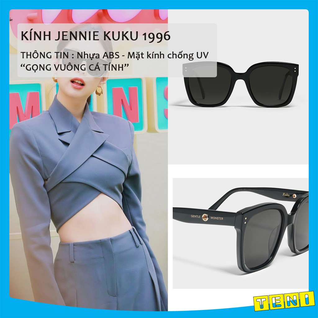 Kính mát nữ Jennie kuku 1996, kính mát nữ Hàn Quốc chống tia UV 400