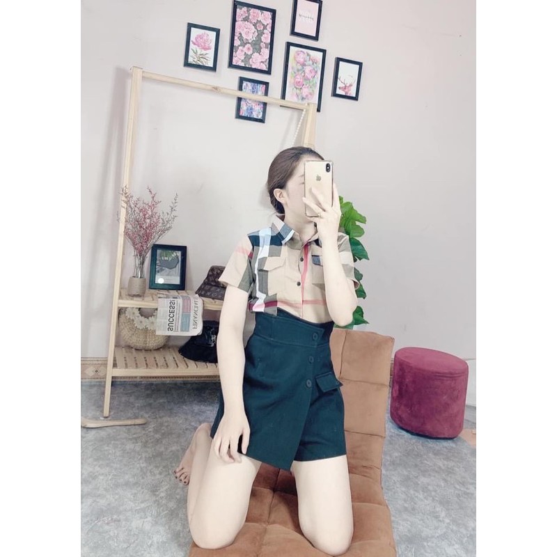 ÁO SƠ MI KẺ BẮP TÚI NGỰC TAY CỘC | BigBuy360 - bigbuy360.vn