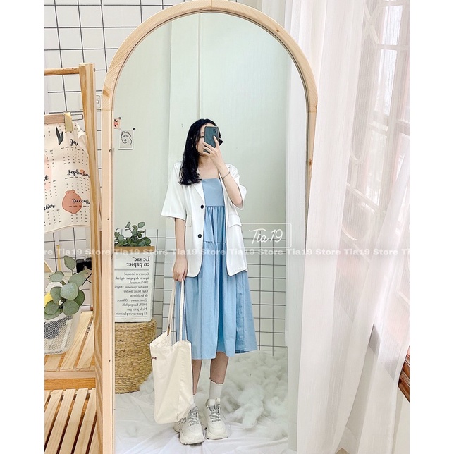 Áo blazer tay lỡ ulzzang loại 1 Tia19 . Áo khoác vest cộc tay hàn ( Ảnh thật)