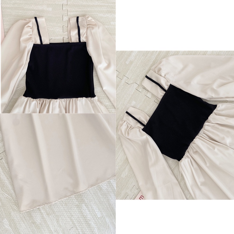 Đầm midi cổ vuông thiết kế mới thời trang Hàn Quốc