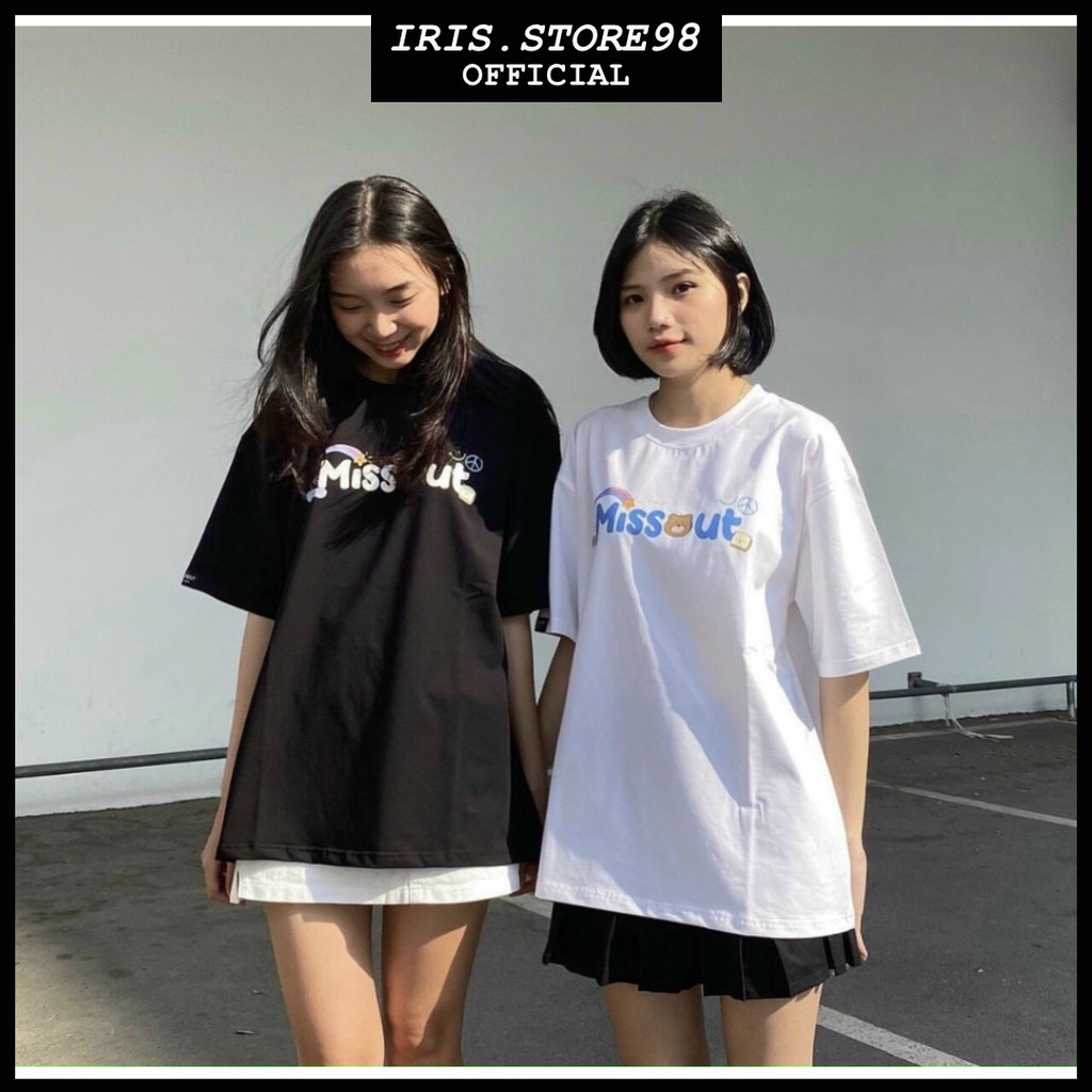 Áo thun Streetwear ✅ Form Rộng Nam Nữ Unisex Phông Tay Lỡ Oversize Chất đẹp - Áo MISSOUT | Trắng By bear.story &amp; Đen