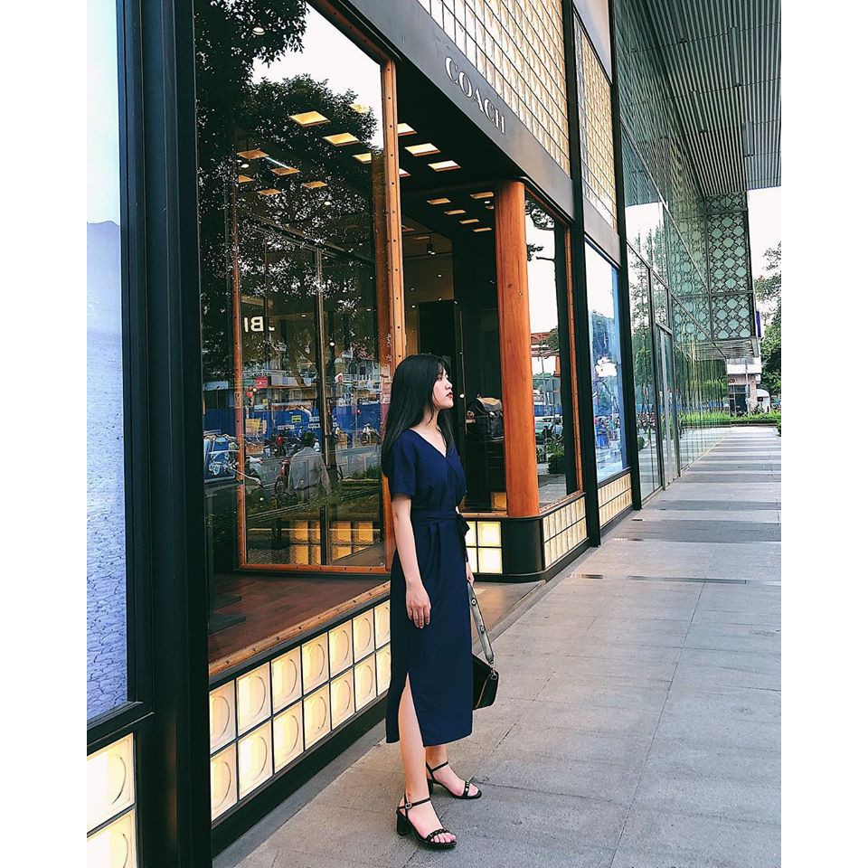 Váy Xanh Đen Serena Dáng Suông Dịu Dàng Cá Tính | BigBuy360 - bigbuy360.vn