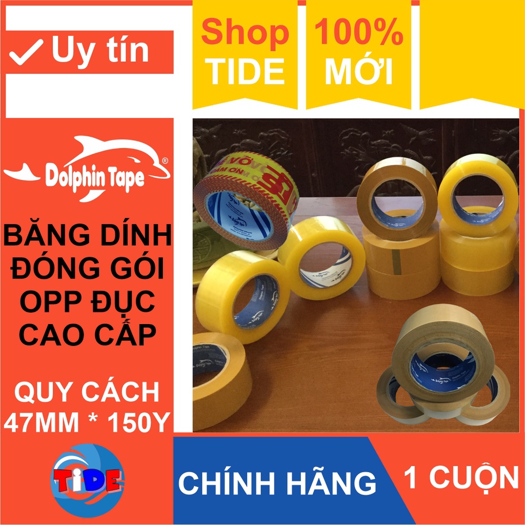 ( 1 cuộn ) Băng dính đóng gói hàng hóa các màu Trong – Đục – Xanh – Nâu da bò – Hàng dễ vỡ - Không ồn – Băng keo OPP