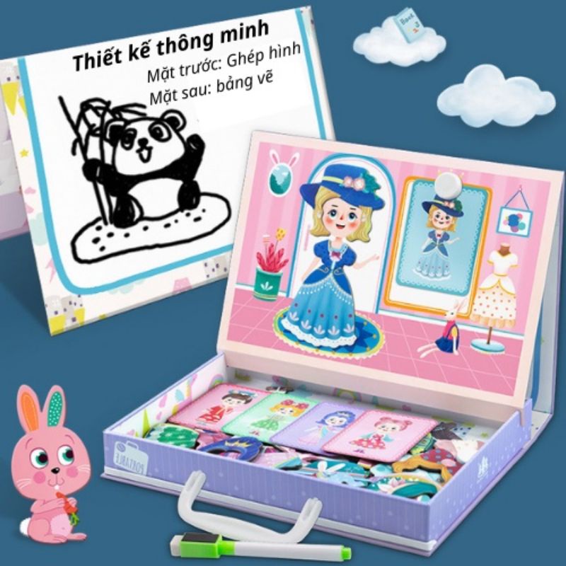 Đồ chơi ghép hình thiết kế thời trang bằng gỗ và nam châm mẫu mới 2022