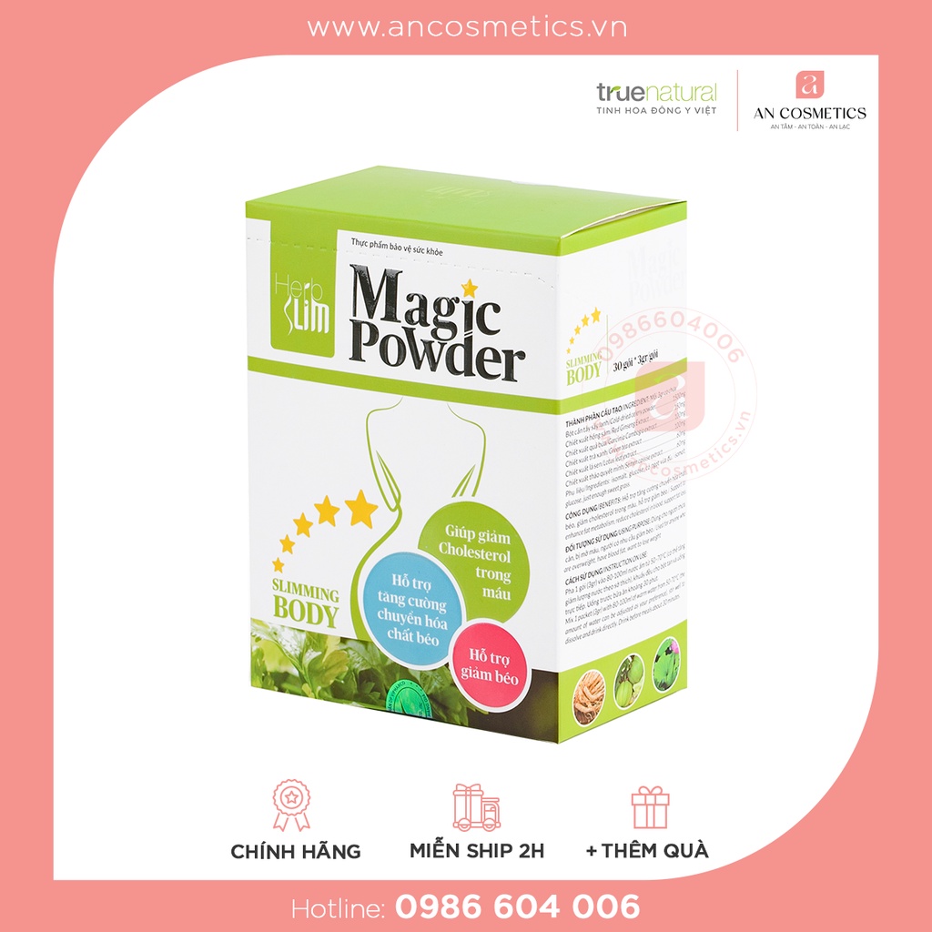 Bột cần tây hồng sâm Herbslim Magic Powder - True Natural (Hộp 30 gói * 3gr/gói)
