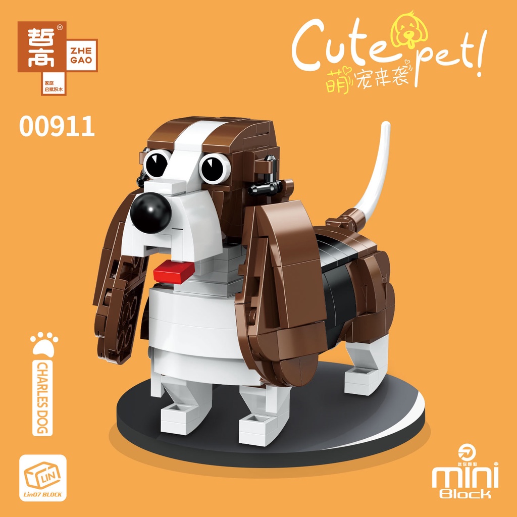 Đồ Chơi Lắp Ráp Mô Hình Chú Chó corgi husky mini Dễ Thương Cho Bé