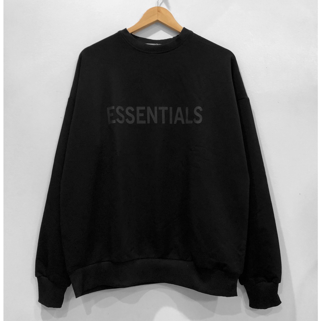 Áo sweater ESSENTIALS cotton thun dài tay form rộng , phông dài tay unisex, Zoeclothing