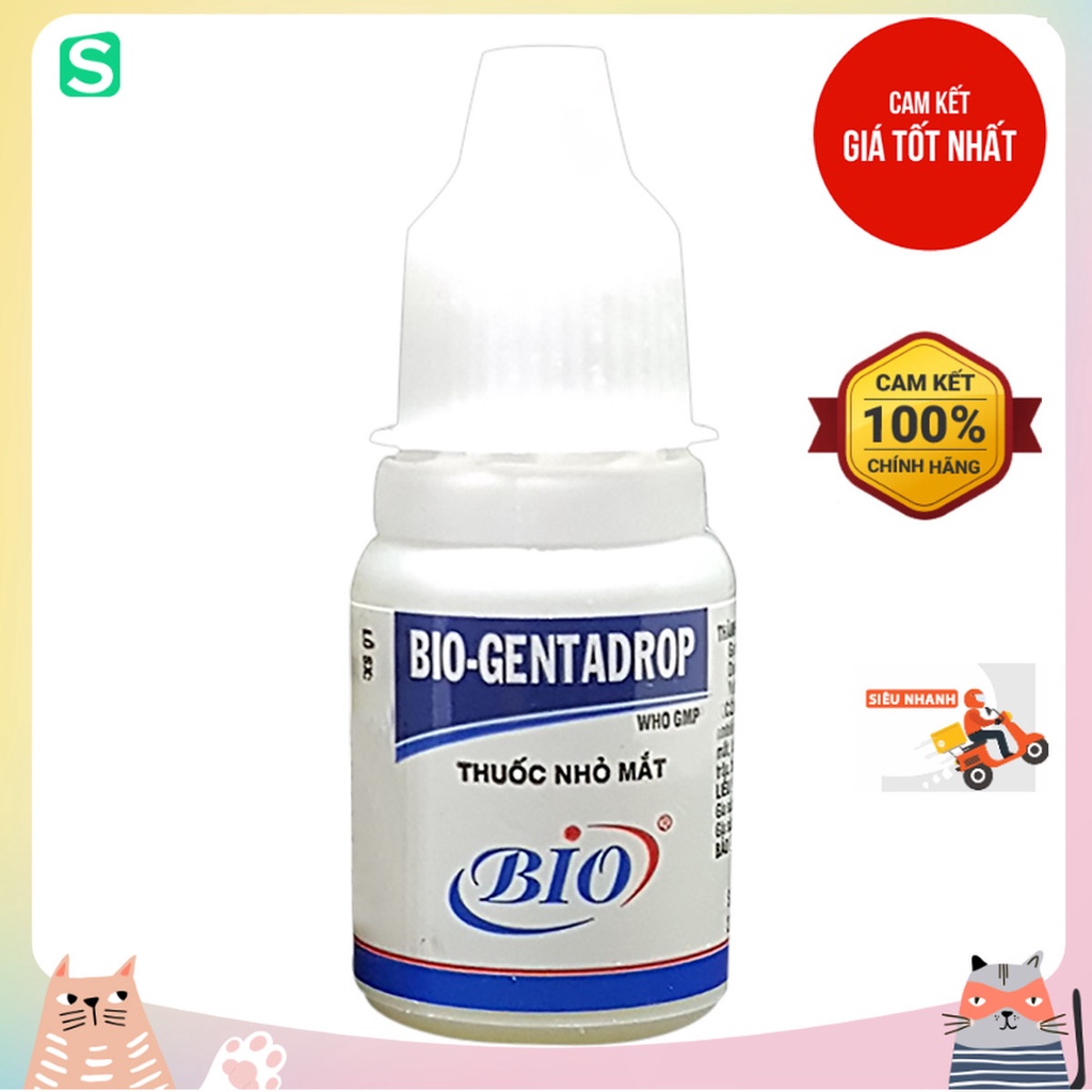 Thuốc Nhỏ Mắt Trị Viêm Mắt Chó Mèo Bio Gentadrop (10ml)