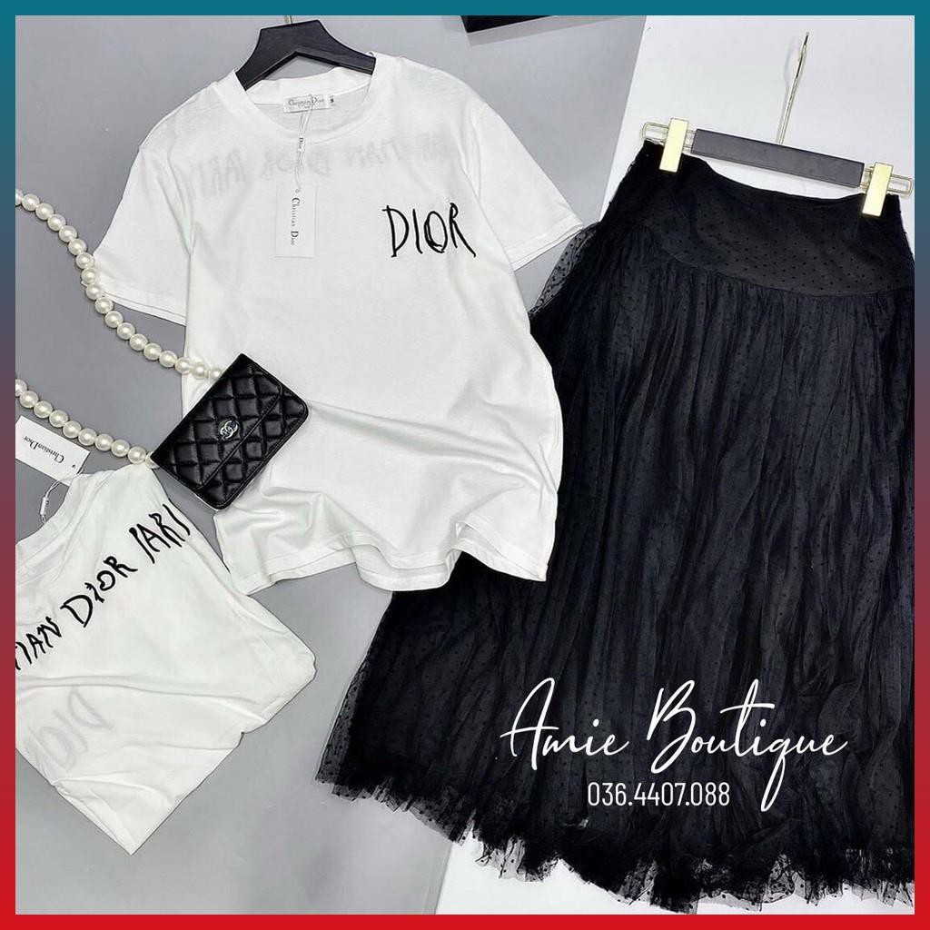 Set Áo Thun Nữ Phối Chân Váy Xếp Ly Set Áo Phông Nữ Chân Váy Midi Chi Tiết Thêu Dịu Dàng Tinh Tế | BigBuy360 - bigbuy360.vn