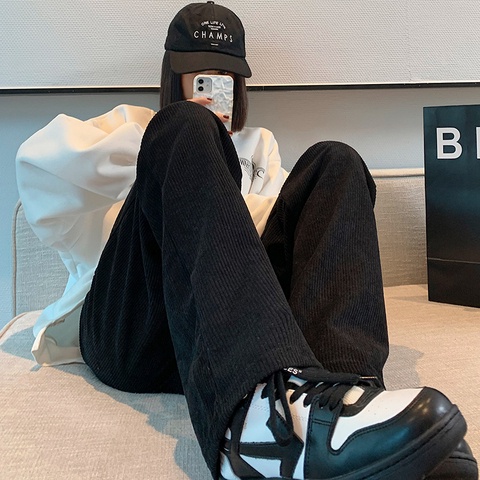 Quần dài NZN ống rộng lưng cao màu trơn thời trang mùa thu mới cho nữ