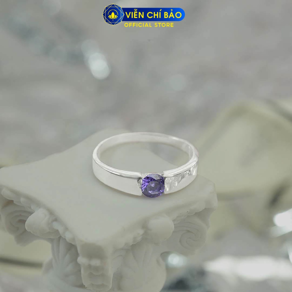 Nhẫn bạc nữ Candy tím chất liệu bạc 925 thời trang phụ kiện trang sức Viễn Chí Bảo N700099