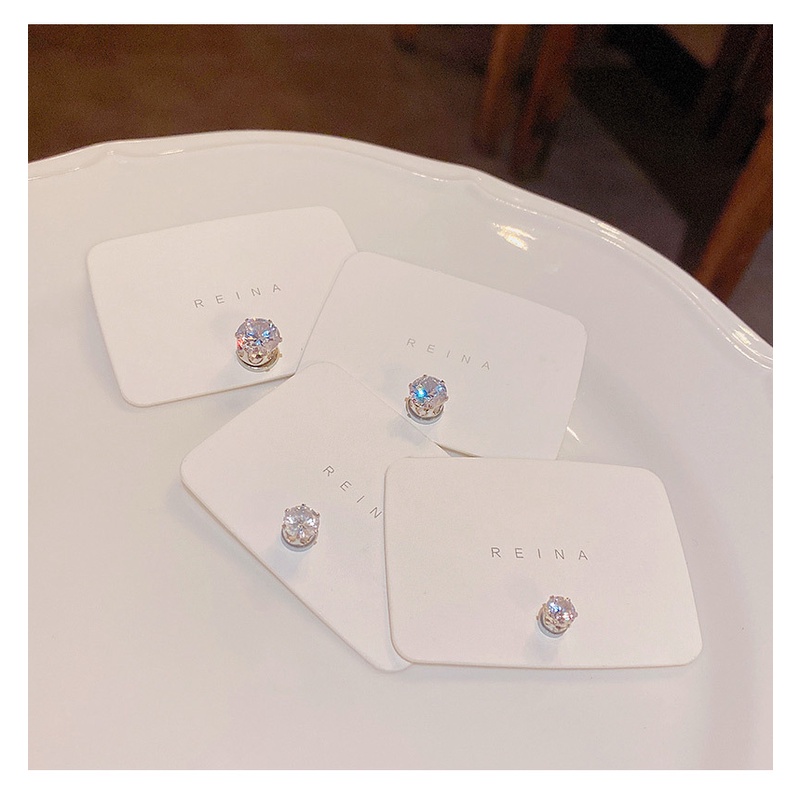 Khuyên Tai Nam Châm Đính Đá zircon Lấp Lánh 6 / 7 / 8mm Thời Trang Cho Nam Nữ