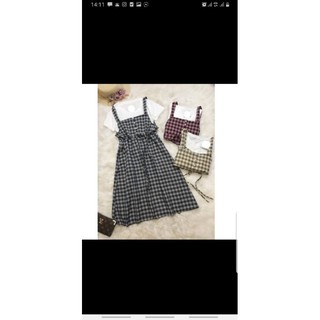 Váy kẻ caro đen đủ size