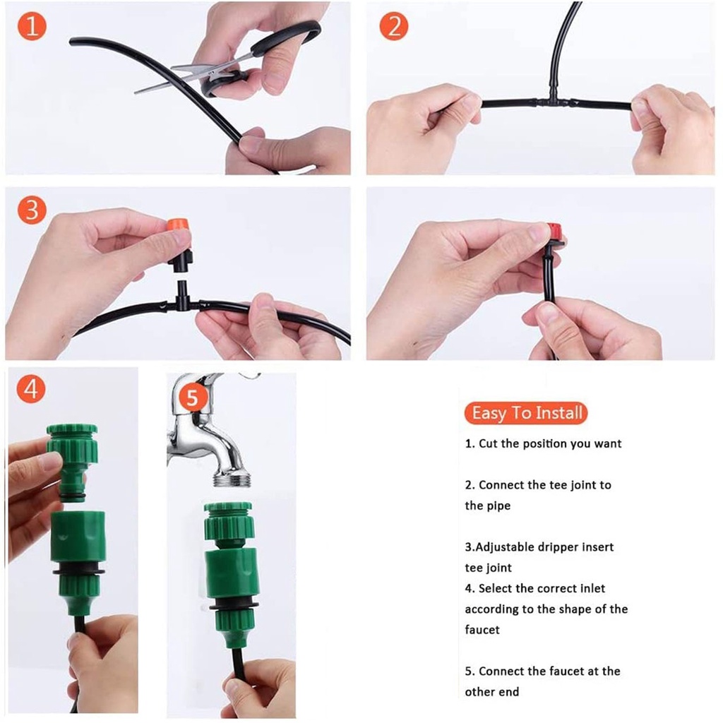 Bộ tưới cây tự động, nhỏ giọt 8 tia