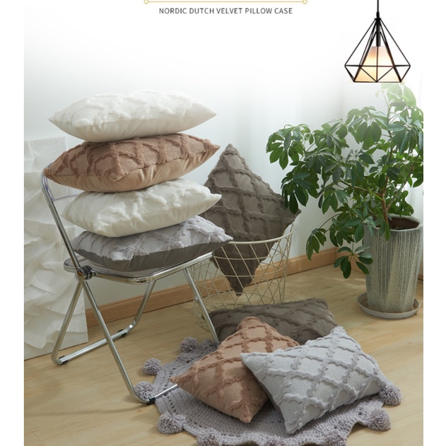 Vỏ Gối Hình Vuông Phủ Lông Nhung Kích Thước 50 X 50 40 X 40 45 X 45 30 X 50Cm
