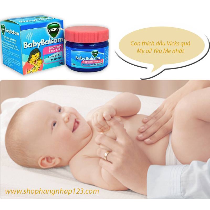 Dầu ấm ngực VICK BABY BALSAM 50g ÚC ( mẫu mới)