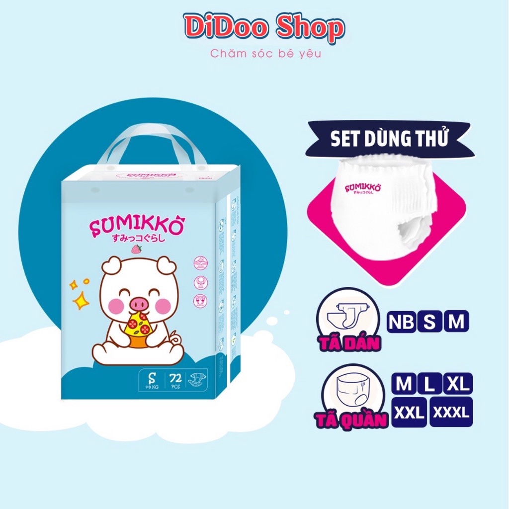 1 bịch SUMIKO  Combo  Tã/Bỉm Quần/Dán Sumikko  Size S72  Babycute  Stepbaby  Takizumi  Merries  bỉm khỉ, tã voi