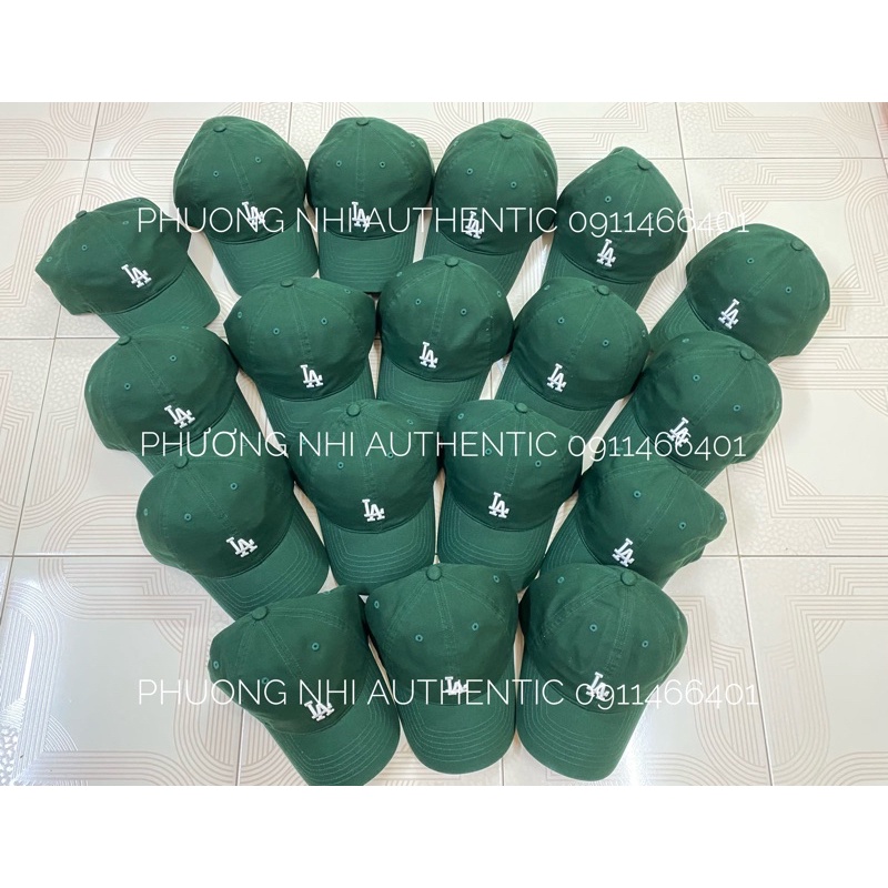 Nón MLB LA xanh rêu logo nhỏ chính hãng