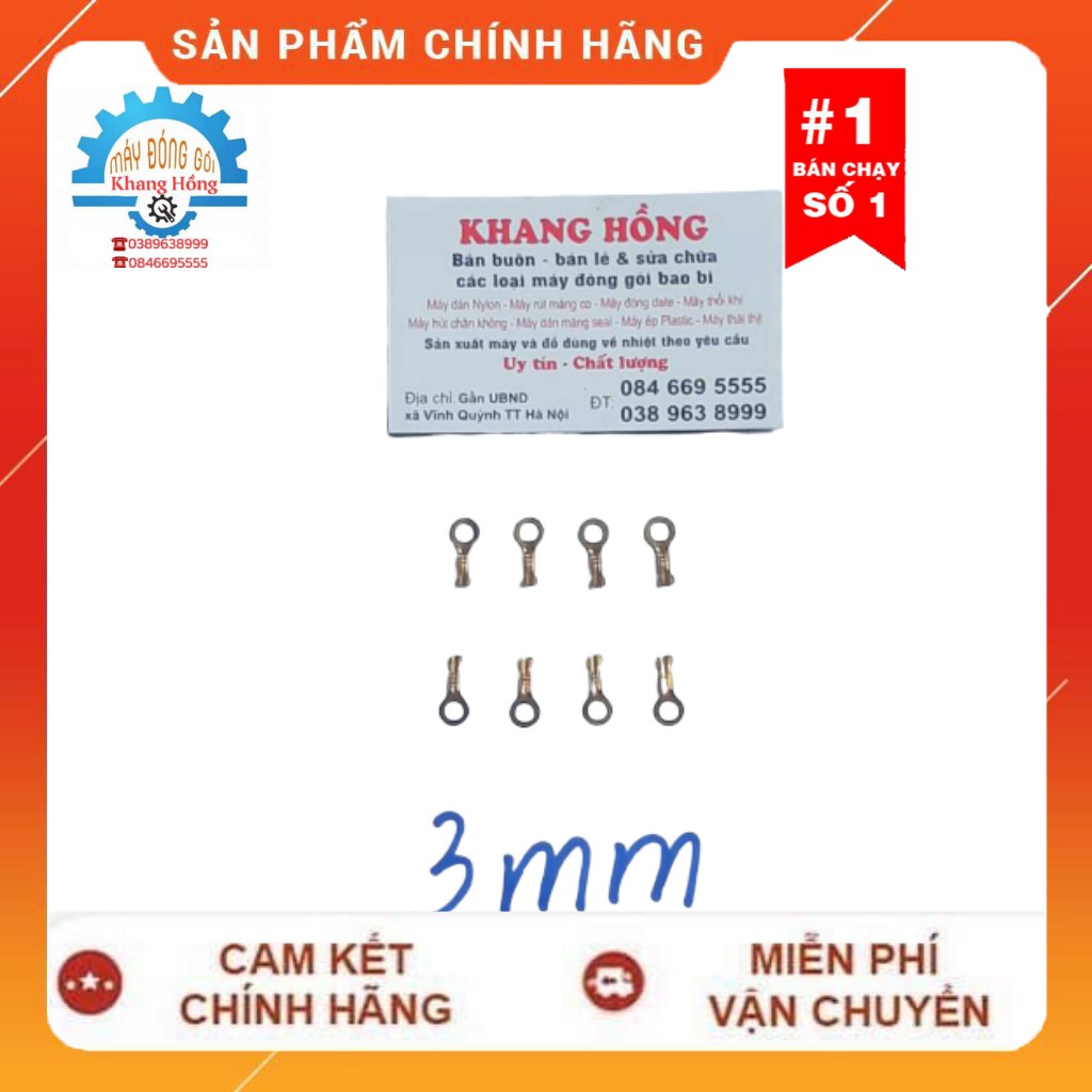 Đầu cốt dây hàn 3mm cho máy hàn miệng túi chất liệu bằng đồng chắc chắn bền bỉ - MĐG KHANG HỒNG