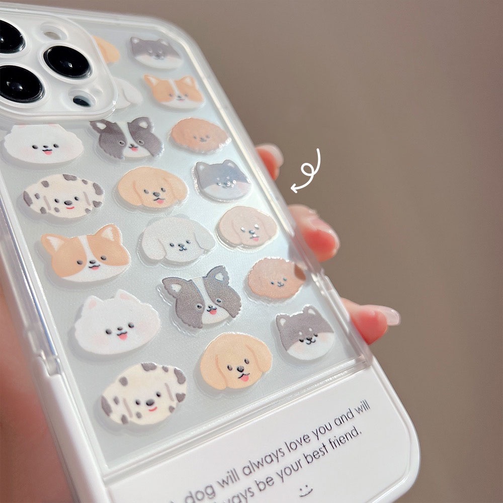 Ốp lưng iphone kèm giá đỡ Puppy 14/14pro/14promax/13promax/13pro/13/12promax/12pro/12/11promax/11/7plus/8plus - Ina Case
