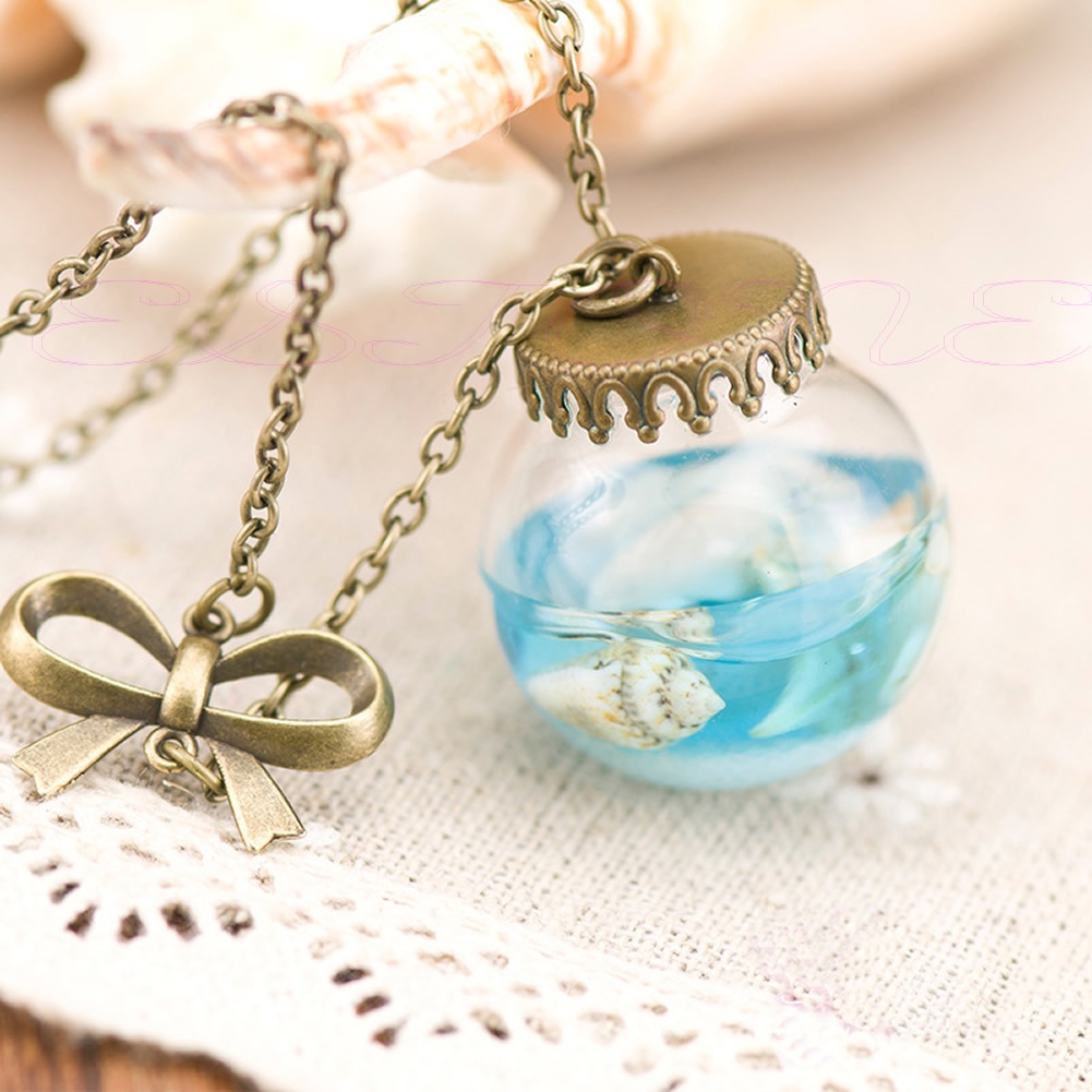 Vòng cổ Mặt Lọ Thủy Tinh Hình Vỏ Sò Thời Trang