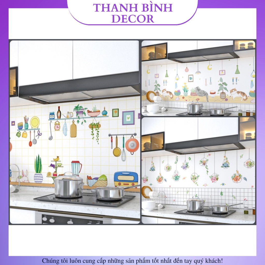 Giấy dán bếp tráng nhôm, hàng cao cấp cách nhiệt, dễ lau chùi,khổ
