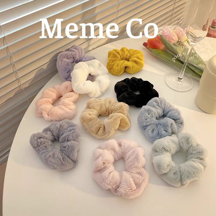 Buộc tóc scrunchies lông mịn nhiều màu sắc Bunny